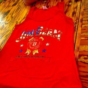 Jim Beam patriotic Tank Top Adult Size Small NEW without tags Red Jim Beam logo